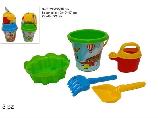 SECCHIELLO MARE BIMBO C/ACCESSORI 5pz