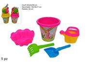 SECCHIELLO MARE BIMBA C/ACCESSORI 5pz