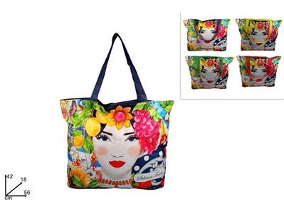 BORSA MARE C/VISO DECORAZIONE FLOREALE