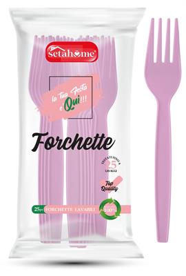 FORCHETTE PLASTICA 25pz ROSA