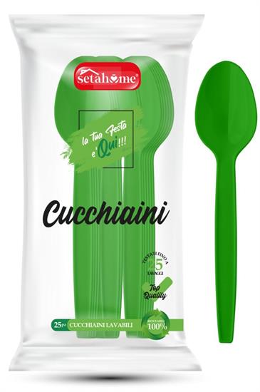 CUCCHIAINI VERDI PLASTICA 25pz