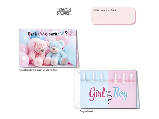 BIGLIETTO NASCITA GENDER REVEAL