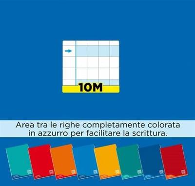 MAXI DIDATTICO ONE COLOR 10mm+ (doppia spaziatura) - linea blu