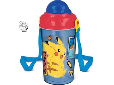 BORRACCIA C/TRACOLLA E CANNUCCIA PUSH UP POKEMON 465ml