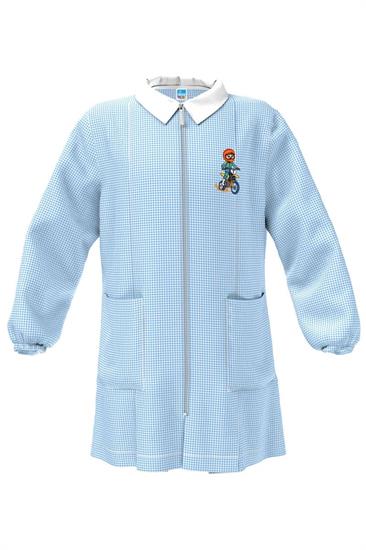 GREMBIULE ASILO AZZURRO CERNIERA 60 MOTOCROSS 5anni