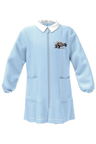 GREMBIULE ASILO AZZURRO CERNIERA 50 CAR 3anni