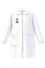 GREMBIULE ASILO BIANCO BIMBA CERNIERA 50 HAPPY 3anni