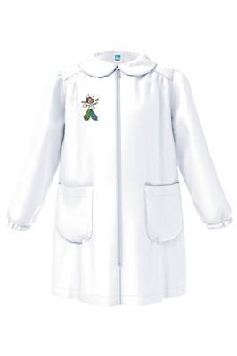 GREMBIULE ASILO BIANCO BIMBA CERNIERA 50 HAPPY 3anni
