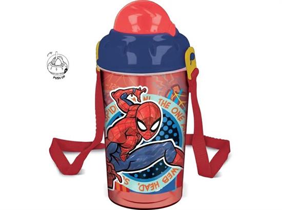 BORRACCIA C/TRACOLLA E CANNUCCIA PUSH UP SPIDERMAN 465ml