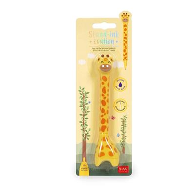 PENNA SFERA CON BASE STAND-INK OVATION - GIRAFFE - ink blue