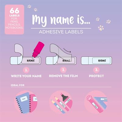 ETICHETTE ADESIVE 66pz LEGAMI - KITTY MEOW MY NAME IS