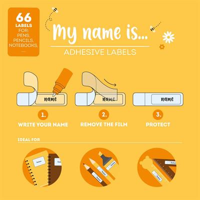 ETICHETTE ADESIVE 66pz LEGAMI - TEDDY BEAR MY NAME IS