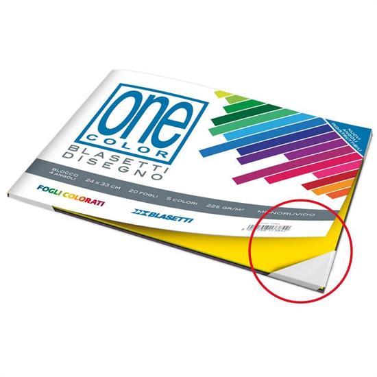 BLOCCO CARTONCINI COLORATI 24x33 20ff 5colori 225gr BLASETTI