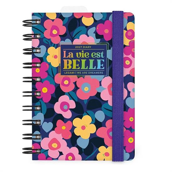 AGENDA 2027 12mesi DAY SPIRALE FLOWERS 8,5x13 LEGAMI
