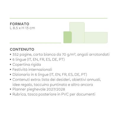 AGENDA 2027 12mesi DAY SPIRALE CROISSANT 8,5x13 LEGAMI