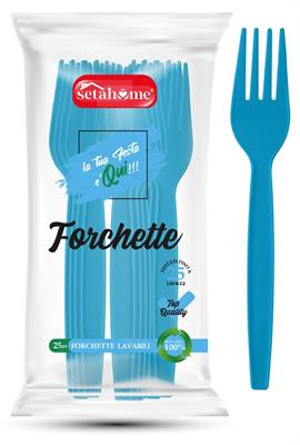 FORCHETTE PLASTICA 25pz AZZURRO