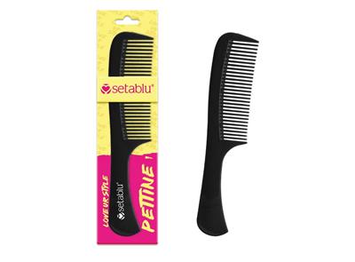 PETTINE STESURA C/MANICO NERO DENTI MEDI