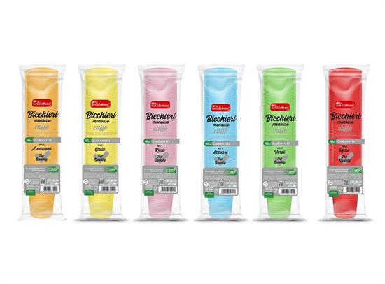 BICCHIERINI CAFFE' PLASTICA COL.ASS. 60pz
