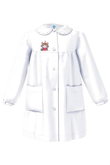 GREMBIULE ASILO BIANCO BIMBA 50 GATTINO 3anni