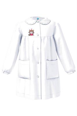 GREMBIULE ASILO BIANCO BIMBA 50 GATTINO 3anni