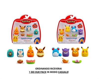 POKEMON SQUISH A LONGS 4 PERSONAGGI E 2 ACCESSORI