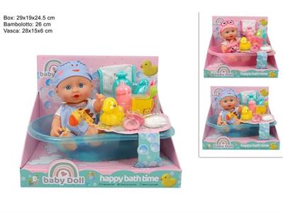 BAMBOLOTTO 26cm C/VASCA DA BAGNO