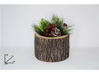 PIANTA NATALE INNEVATA C/VASO POLISTIROLO