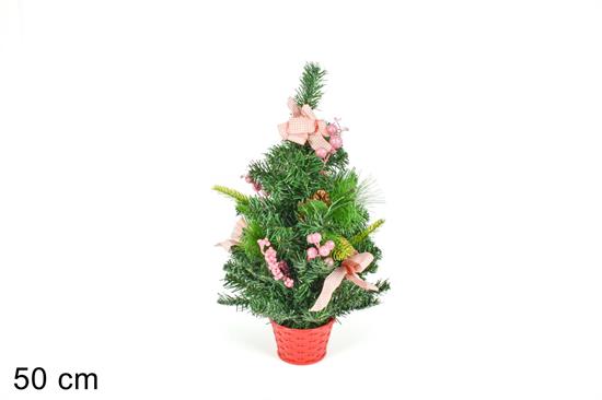 ALBERO 50cm C/DECORI ROSA