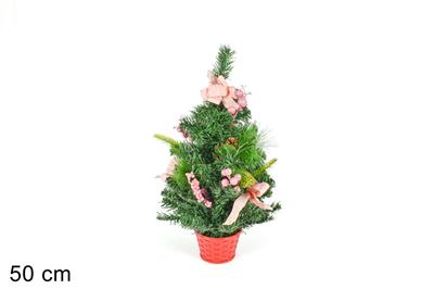 ALBERO 50cm C/DECORI ROSA