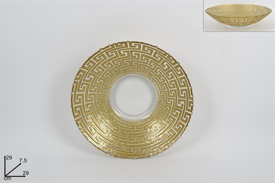 CENTROTAVOLA VETRO 29cm GRECA ORO