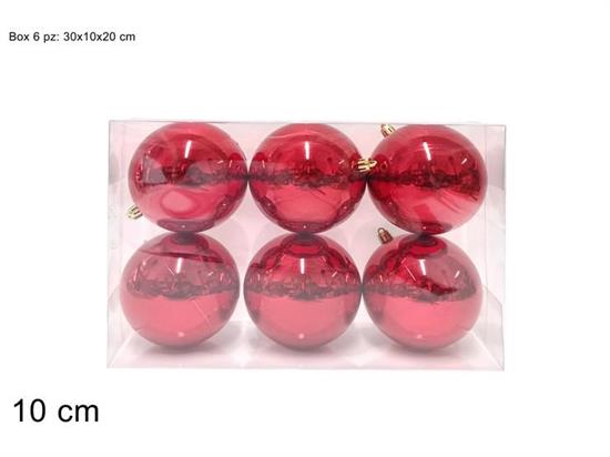 PALLE 10cm 6pz ROSSO