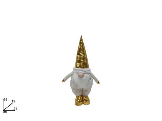 GNOMO NATALE 55cm C/CAPPELLO ORO