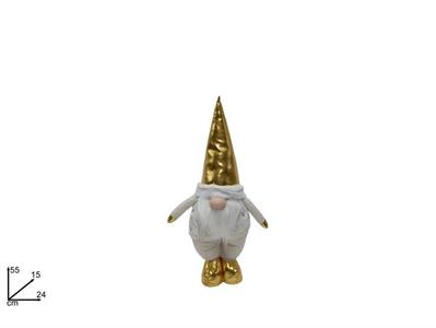 GNOMO NATALE 55cm C/CAPPELLO ORO