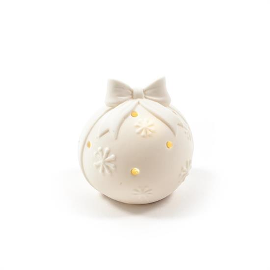 PALLA CERAMICA BIANCA C/LUCE 10cm