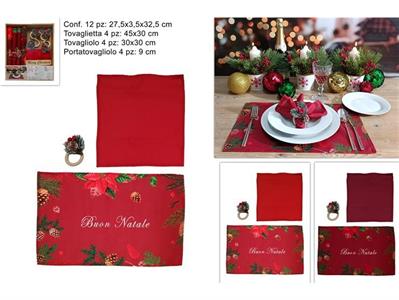 SET TAVOLA 12pz DEC.NATALE