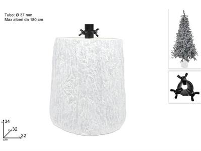 BASE TRONCO X ALBERO H.35 DIAM.33cm BIANCO VETRORESINA