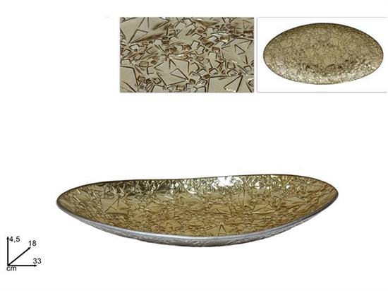 CENTROTAVOLA VETRO OVALE 33x18 ORO
