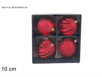 PALLE 10cm 4pz ROSSO