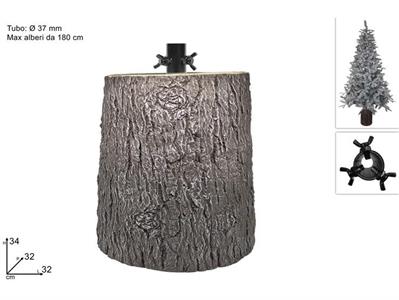 BASE TRONCO X ALBERO H.35 DIAM.33cm MARRONE VETRORESINA