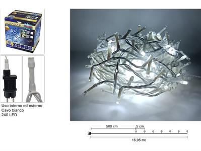 MINILUCCIOLE 240 LED FLASH BIANCO FREDDO CAVO BIANCO