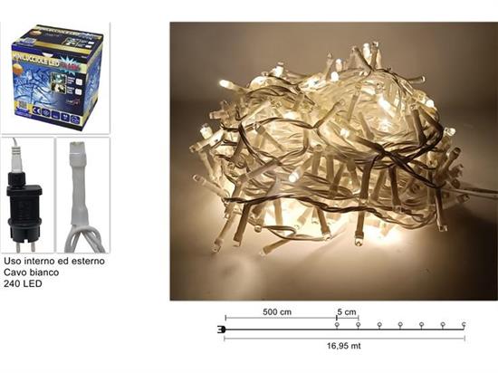 MINILUCCIOLE 240 LED FLASH BIANCO CALDO CAVO BIANCO