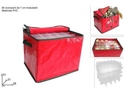 BOX PORTA PALLINE CON SEPARATORI 38x31x31