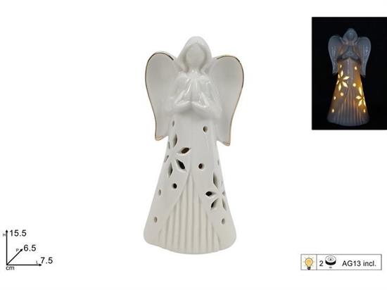 ANGELO C/DECORO ORO 15cm C/LUCE