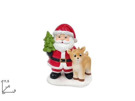 BABBO NATALE C/CERBIATTO 11cm