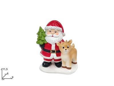 BABBO NATALE C/CERBIATTO 11cm