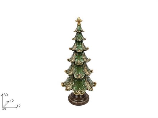 ALBERO CERAMICA 30cm VERDE DECORO ORO