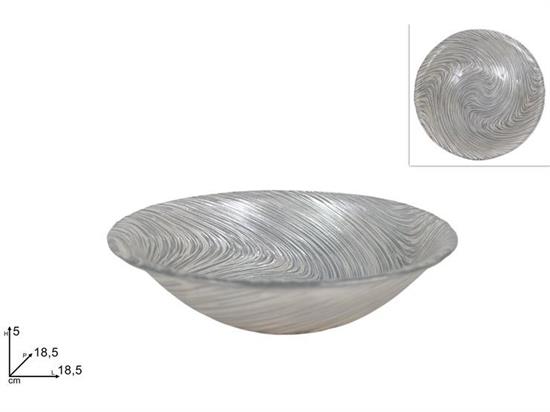 COPPETTA VETRO DECORO VORTICE SILVER 18cm