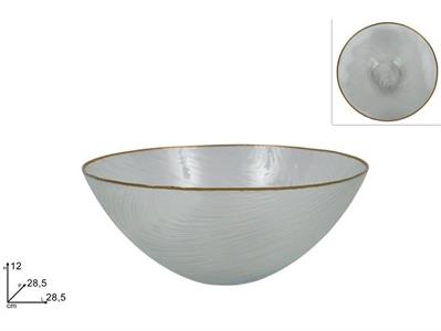 COPPA VETRO 28,5cm CON BORDO ORO