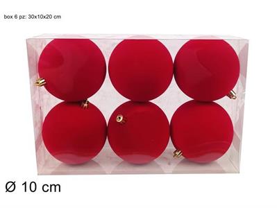 PALLA FLOCCATA 10cm 6pz ROSSA