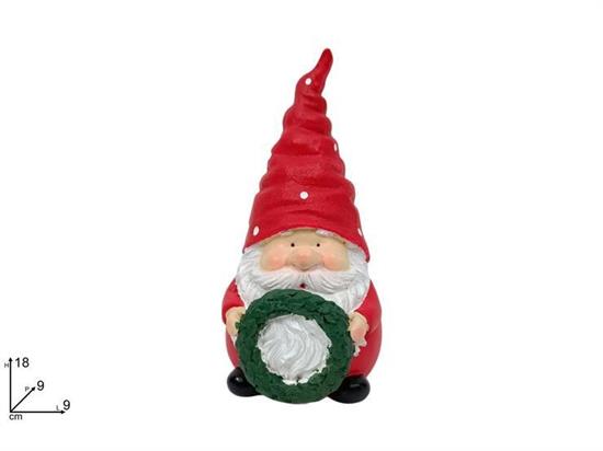 GNOMO DI NATALE CON GHIRLANDA 18cm